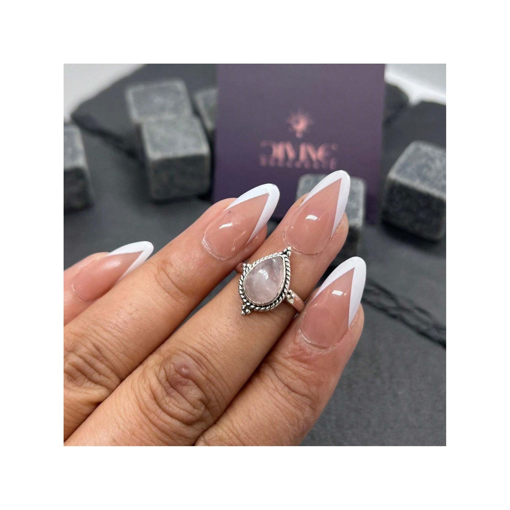 925 Silver Pear Shape Gemstone Ring